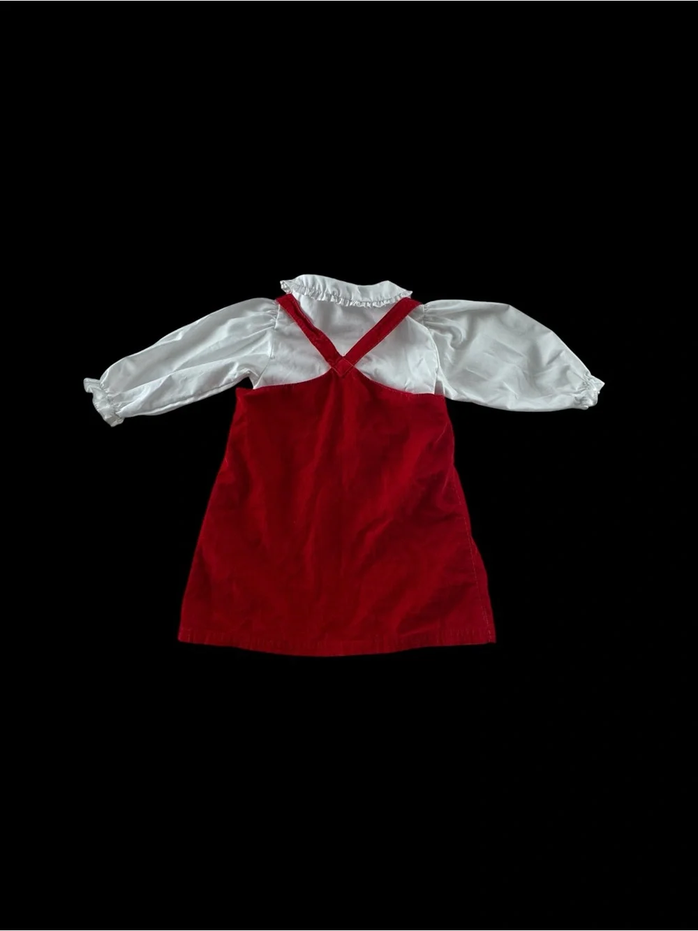 bella bliss Red Pinafore and White Blouse Matching Set